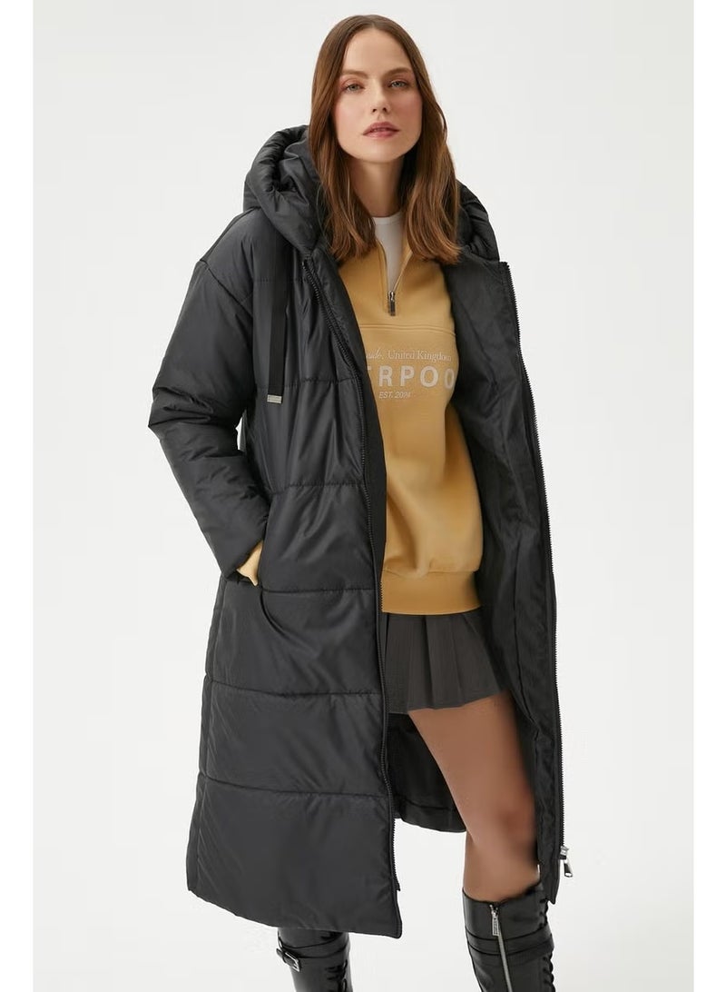 Ritnice Women's Warm Hooded Long Puffer Coat - Image 1